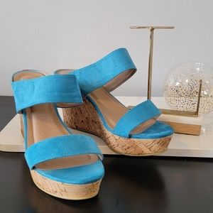 Lane Bryant Wedges 10W Aqua